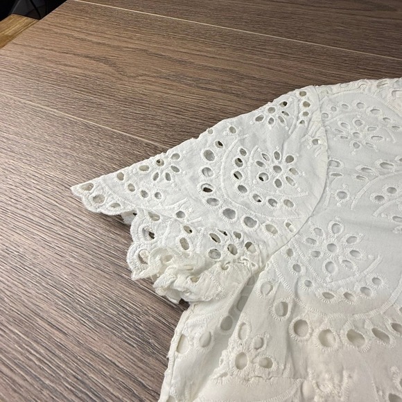 Boden Isadora Broderie Women's Eyelet Dress White Size 12 100% Cotton Spring - Picture 5 of 14